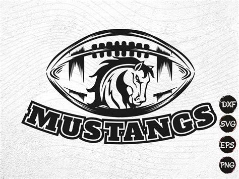 Black Mustang Football Logo