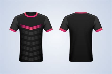 Premium Vector | Front and back black with strips jersey mockup