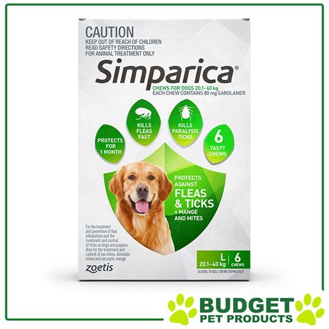 Simparica For Dogs Flea and Tick Treatment 6 Chews | eBay