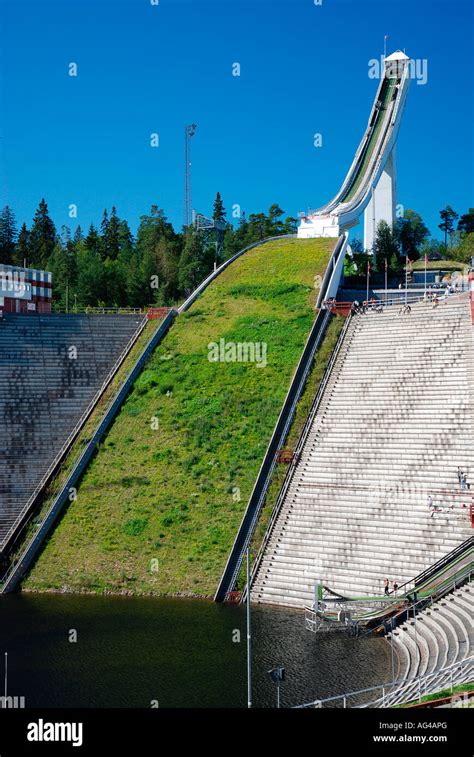 Holmenkollen Ski Jump in summer, Oslo, Norway Stock Photo - Alamy