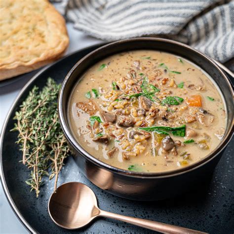 Instant Pot Vegan Wild Rice and Mushroom Soup – Skinny Spatula