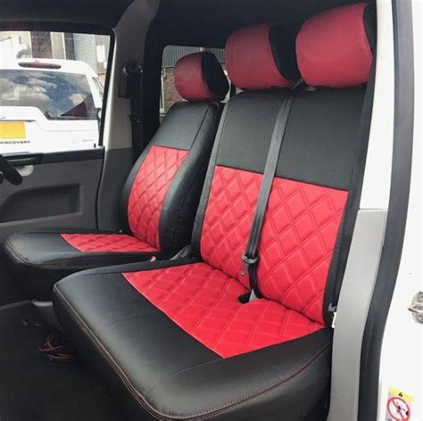 Ford Transit Connect 2007-2014 Diamond Stitch Seat Covers – Red - SCC Performance