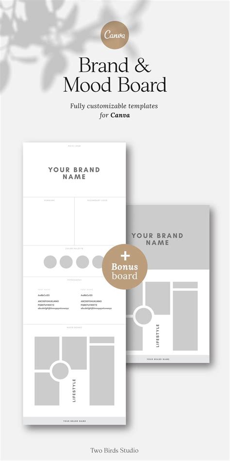 Brand Board Template Mood Board Template Branding Logo - Etsy | Mood ...