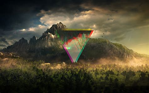 Download Polyscape Glitch Art Abstract Triangle HD Wallpaper