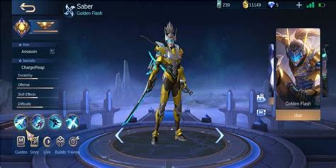 Saber Best Skin's in Mobile Legends (ML) - Esports