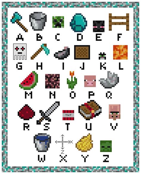 NERDpillo Handmade: Minecraft ABC's Free Cross Stitch Pattern