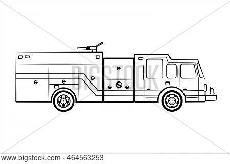 Outline Fire Truck Vector & Photo (Free Trial) | Bigstock