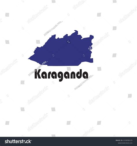 Karaganda Map On White Background Stock Vector (Royalty Free ...