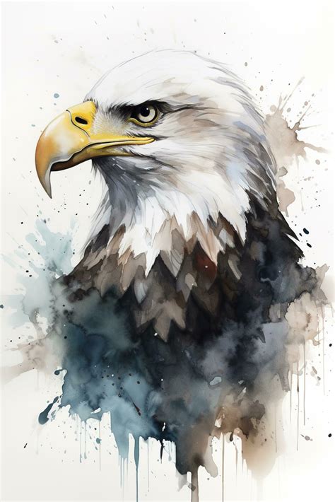 Bald eagle flying draw and paint on white background vector illustration, generate ai 24496688 ...