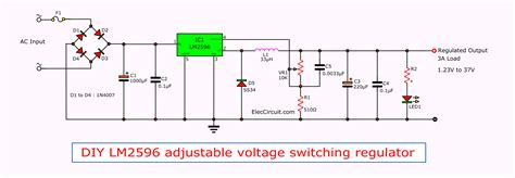 LM2596 circuit voltage regulator and LM2673 datasheet | ElecCircuit.com