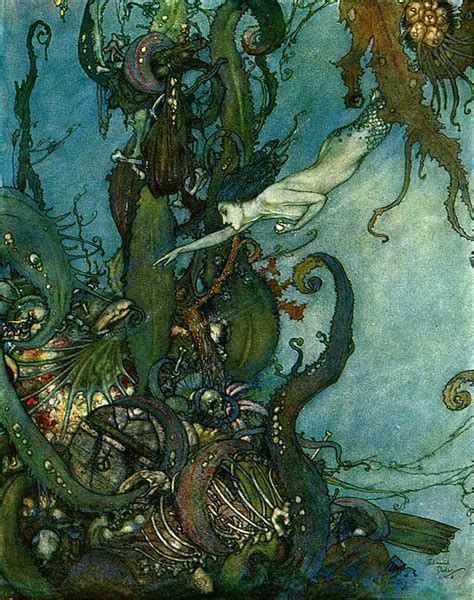 The Little Mermaid Illustrated by Edmund Dulac in 1911 | Mermaid illustration, Fairytale ...