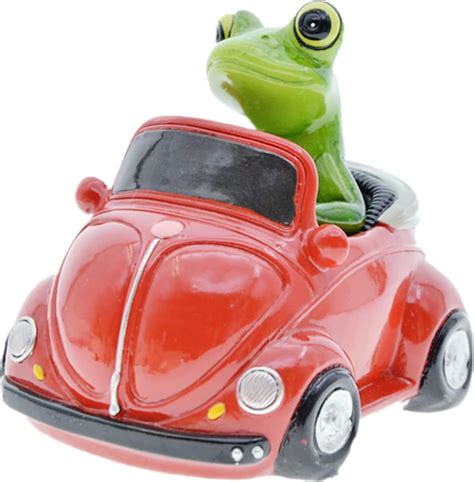 Amazon.com: DEARBIRDER Frog Figurines, Frog Driving a Red Car, Frog Resin Sculpture for Home ...