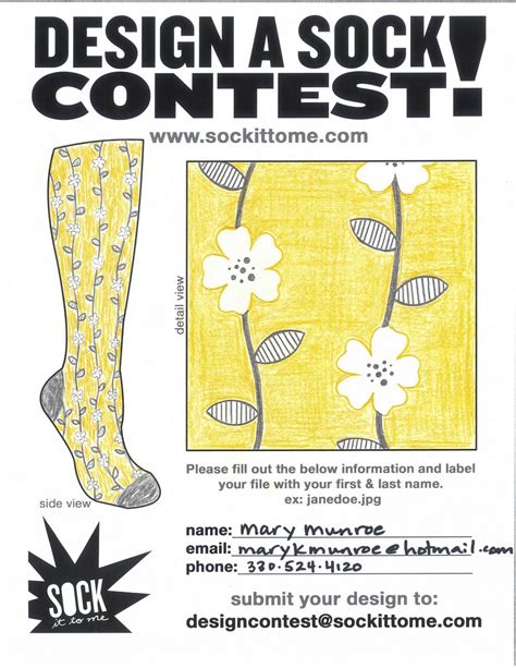 Mary's Stuff: Design a Sock Contest