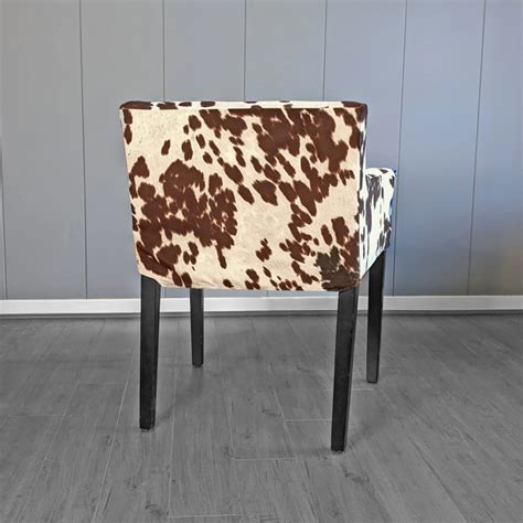 Dark Brown Faux Cow Print, IKEA NILS Chair Cover in 2021 | Chair cover ...