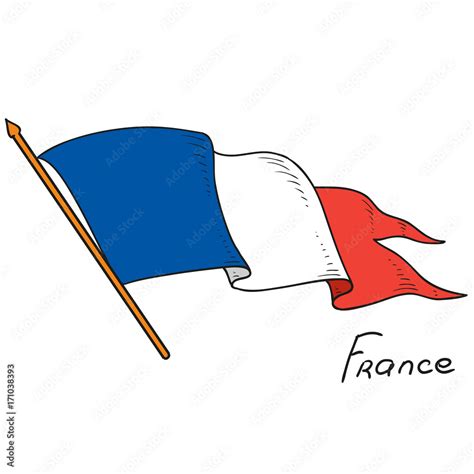 Vector flag of France. National flag France. Isolated object on white ...