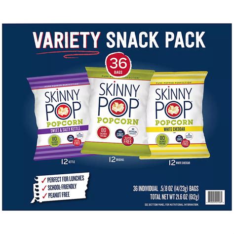 SkinnyPop Original White Cheddar Popcorn Variety Pack, 14ct, Individual Snack Size Bags, Skinny ...