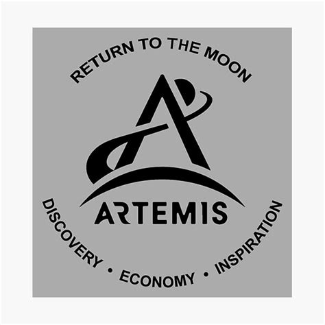 "NASA Artemis RETURN TO THE MOON mission logo (all black)" Photographic ...