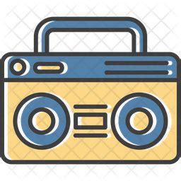 Boombox Icon - Download in Colored Outline Style