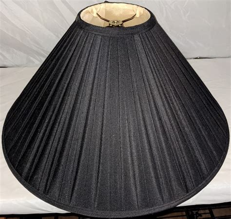 Black Pleated Silk Coolie Lamp Shade 20" W | Lamp Shade Pro