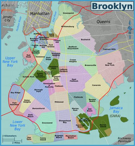 New York queens map neighborhoods - TravelsFinders.Com