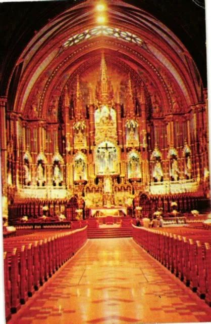 THE ALTAR AND Interior Of Notre Dame Church In Montreal, Quebec, Canada Postcard $29.99 - PicClick