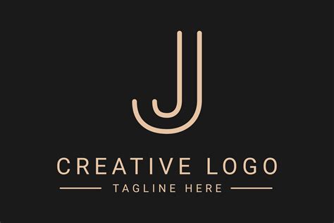 Modern creative letter J vector logo design. Minimalist flat line logo design template. Monogram ...