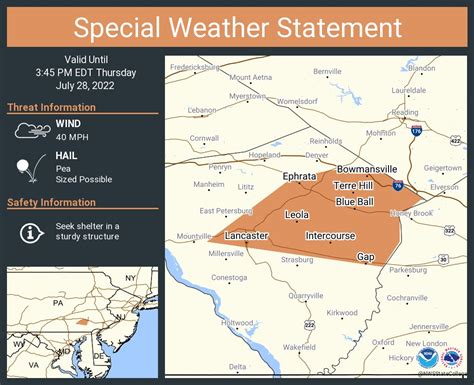 NWS State College on Twitter: "A special weather statement has been ...