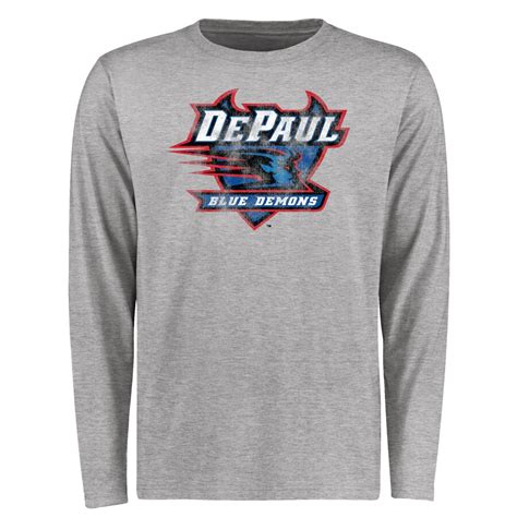 DePaul Blue Demons Ash Big & Tall Classic Primary Long Sleeve T-Shirt