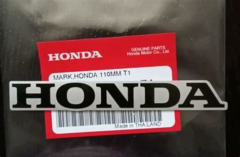 GENUINE HONDA STICKER-11CM - BLACK/SILVER Sticker Logo Lettering-110mm ...