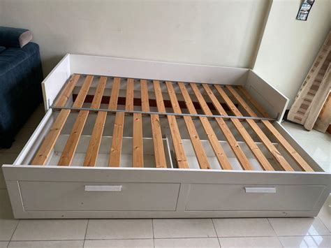 IKEA extendable bed frame in very good condition: $225 with delivery and setup, Furniture & Home ...