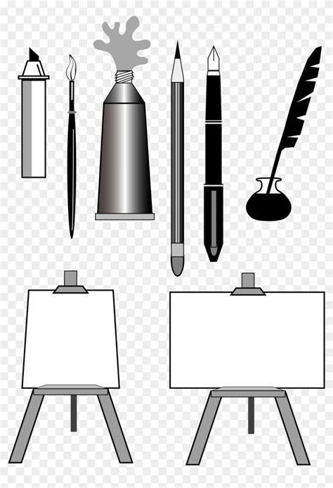 Big Image - Art Tools Line Art Clipart (#1207714) - PikPng