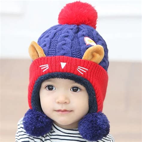 Baby Hat 2017 Cute Baby Winter Hat Warm Infant Beanie Cap For Children ...