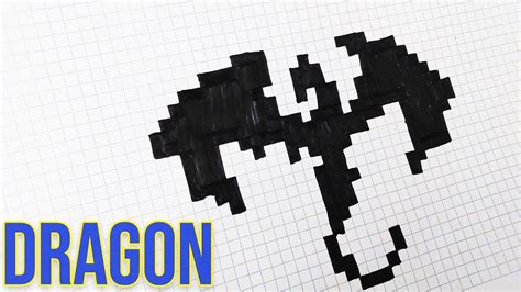 How to Draw Black Dragon - Drawing Dragon - Handmade Pixel Art - YouTube