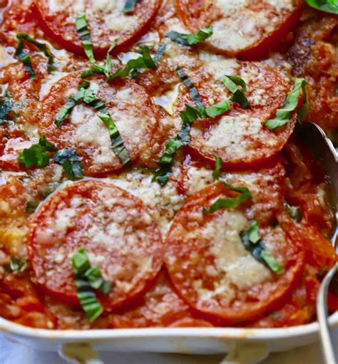 Easy Baked Fresh Tomato Casserole Recipe | gritsandpinecones.com