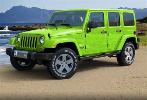 Lime green jeep wrangler... Well got a tank green one and lovin it ...