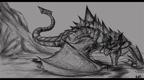 Skyrim Dragon - FAN ART - Boceto/Sketch [Speed Art]. - YouTube