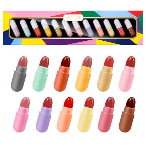 Buy KISSIO Lipstick,Lipstick Set 12 Colors,Mini Matte Lipstick,Lip s,Waterproof Long Lasting ...