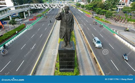 Aerial View of the Statue of General Sudirman Patung Jenderal Sudirman ...