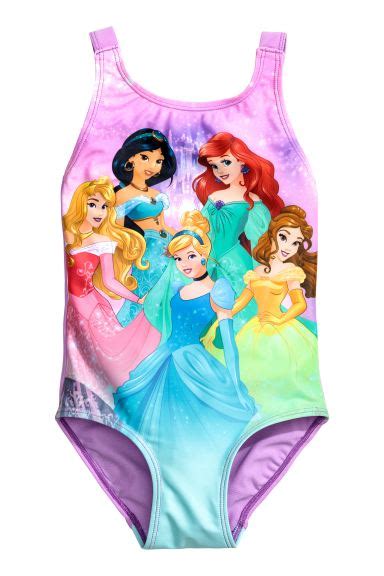 Printed swimsuit - Purple/Disney Princesses - Kids | H&M GB