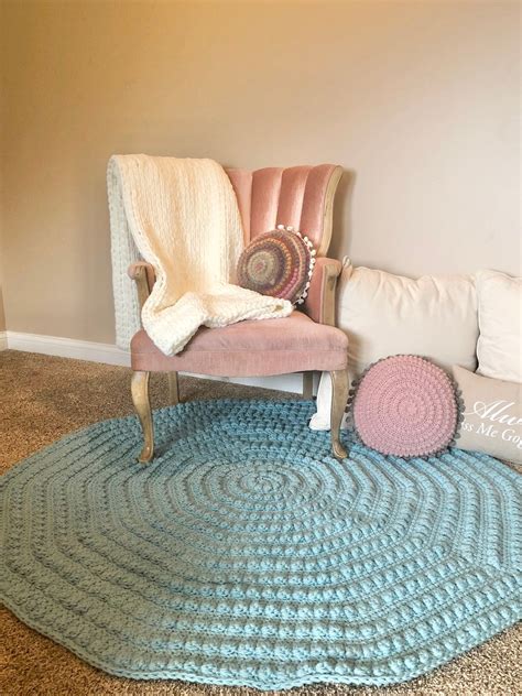 Crochet Circle Rug Pattern Crochet Rug Pattern Bobble Rug - Etsy