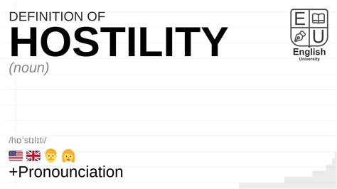 HOSTILITY meaning, definition & pronunciation | What is HOSTILITY? | How to say HOSTILITY - YouTube