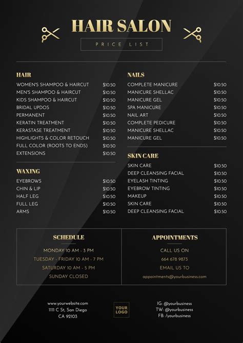 Customize this hairdresser list template and print it in a few minutes. Click on the image to ...