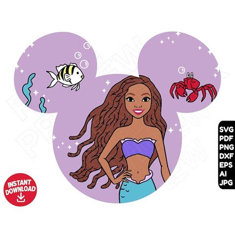 The little Mermaid SVG African American - Inspire Uplift