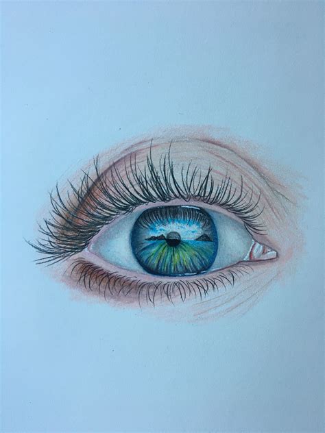 realistic blue eye color drawing | Reflection drawing, Eye drawing, Blue eye color