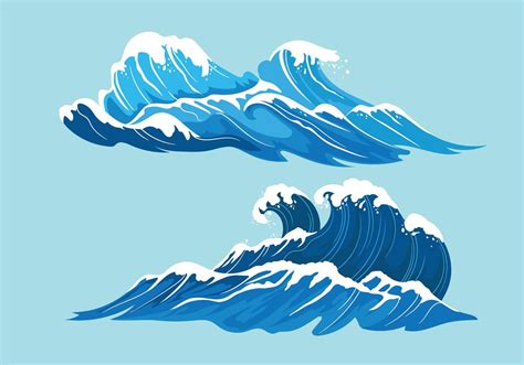 Set Illustration of High Seas with Giant Waves | Ilustración de mar, Arte surfero, Producción ...