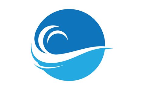 Blue Wave Logo Vector. water wave illustration template design V19