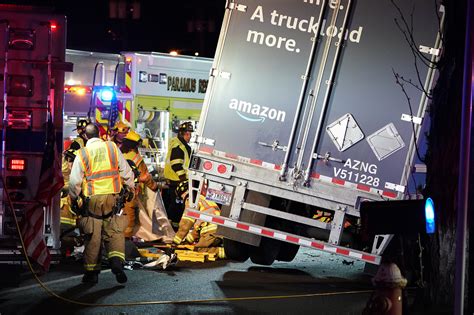 Two critically injured after crash with Amazon trailer in NJ