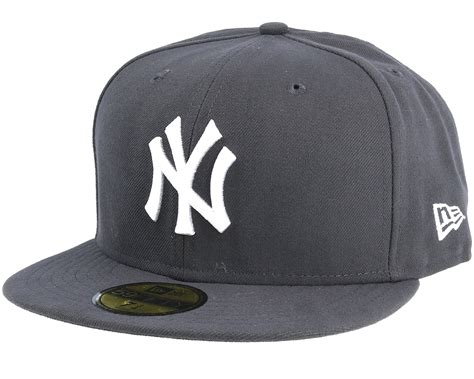 New York Yankees MLB Basics Graphite/White 59Fifty Fitted - New Era ...