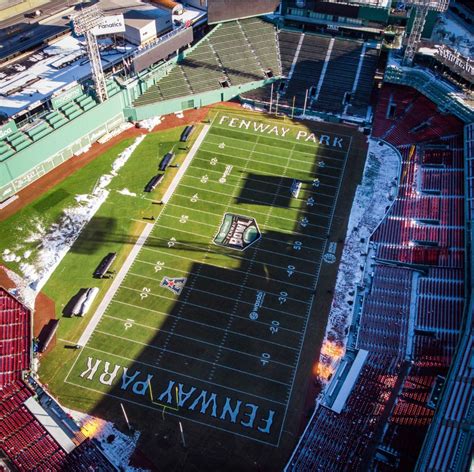 Overhead view of the field layout for tomorrow's 11AM Fenway Bowl ...