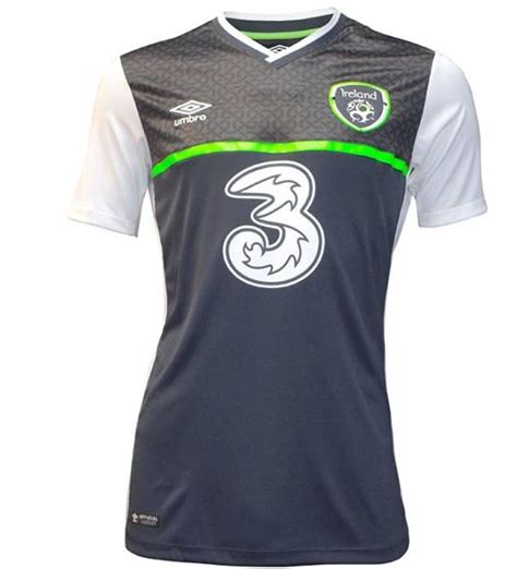 Grey Ireland Away Soccer Jersey 2016- Umbro Republic of Ireland Alternate Kit 2015-16 | Football ...